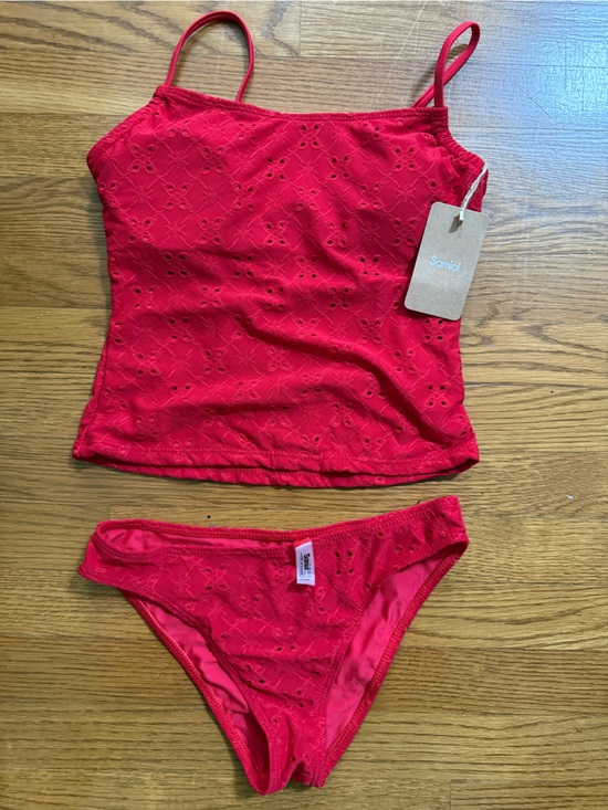 Samiol Other - Red Eyelet Tankini Set - Women Swim Bikini